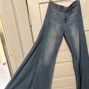 Free People Wide Leg Bell Bottom Jeans